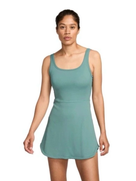 Nike Dresses & Skirts - Nike One Capsule Ribbed Dress Dri-FIT with Built in Shorts Size LARGE jade green